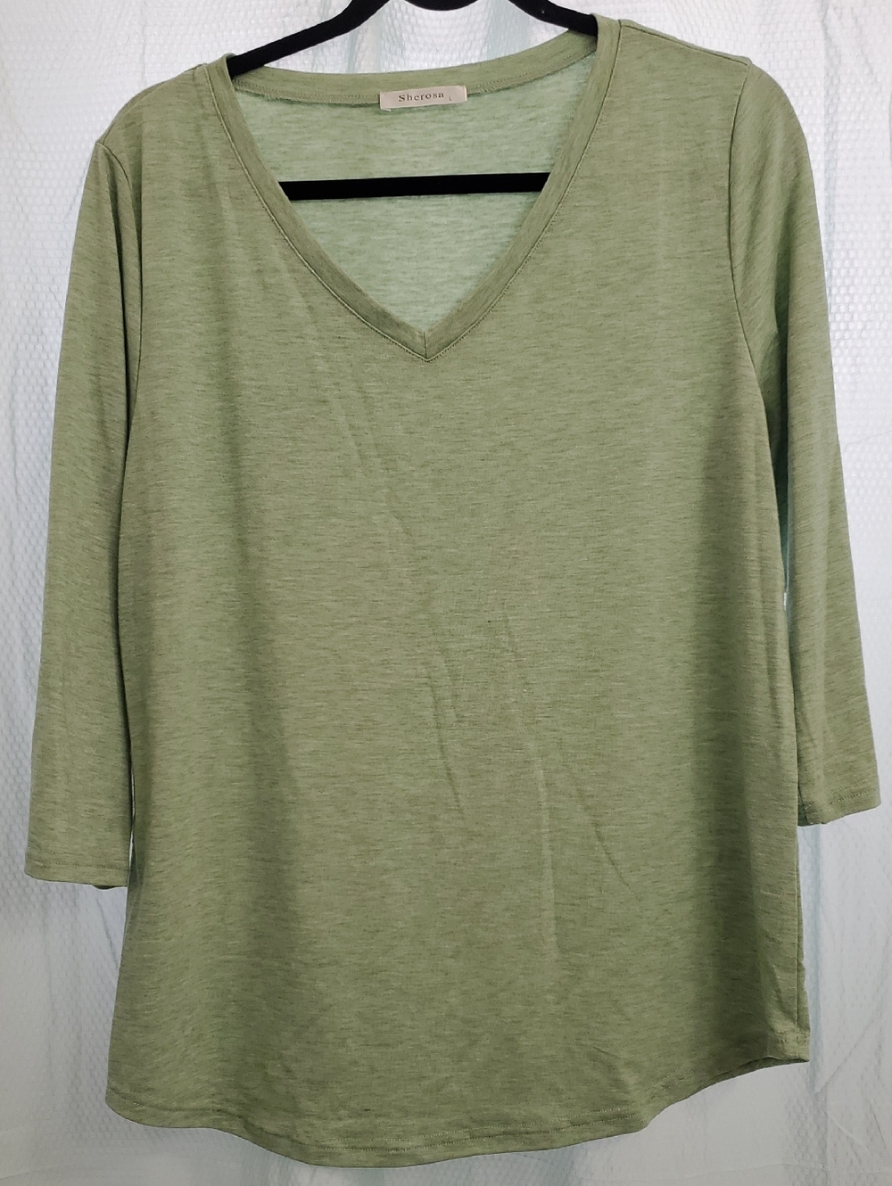 Sherosa Women's 3/4 Sleeve Tee. Mint Color. GUC. Size Large